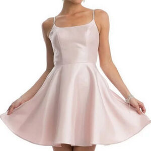 Blush Spaghetti Straps Homecoming Short Dress